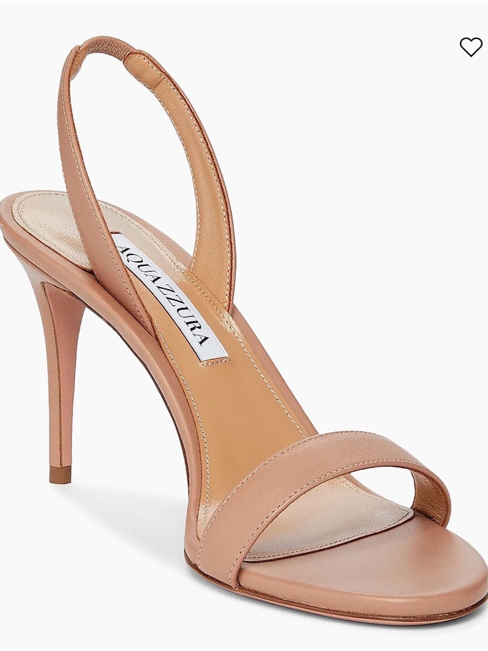 Aquazzura Blush Tan Leather So Nude 85 Slingback Heel